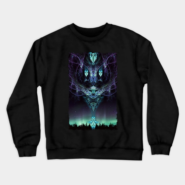 Midnight Aura - Visionary Fractal Manipulation - Manafold Art Crewneck Sweatshirt by Manafold